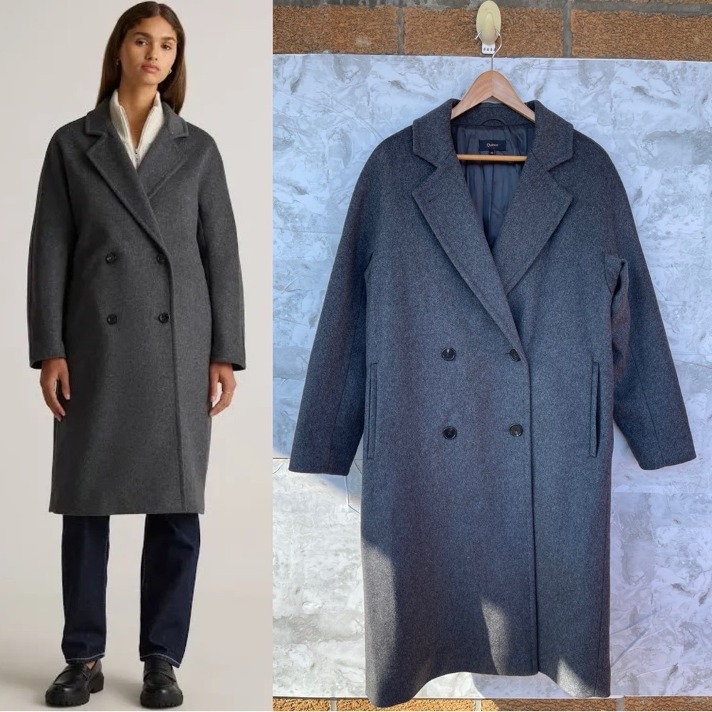 Quince Grey Italian Wool Coat XS | Minimalist Capsule Wardrobe